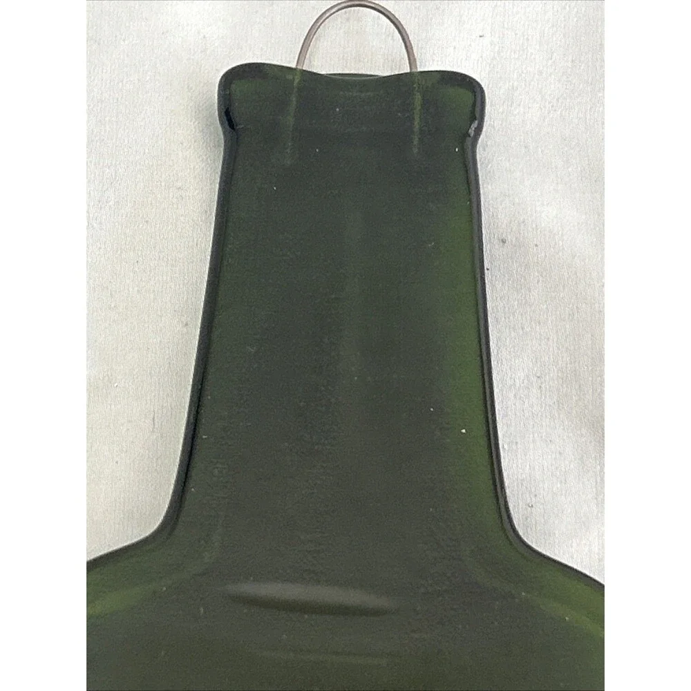 Flattened Slumped Green Wine Bottle Cheese Tray Or Wall Decor
